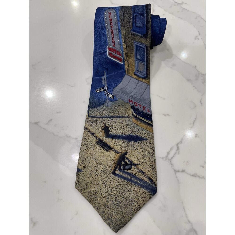 Elvis Presley Collections Silk Tie Heartbreak Hotel Collectible Music 58.5 x 4